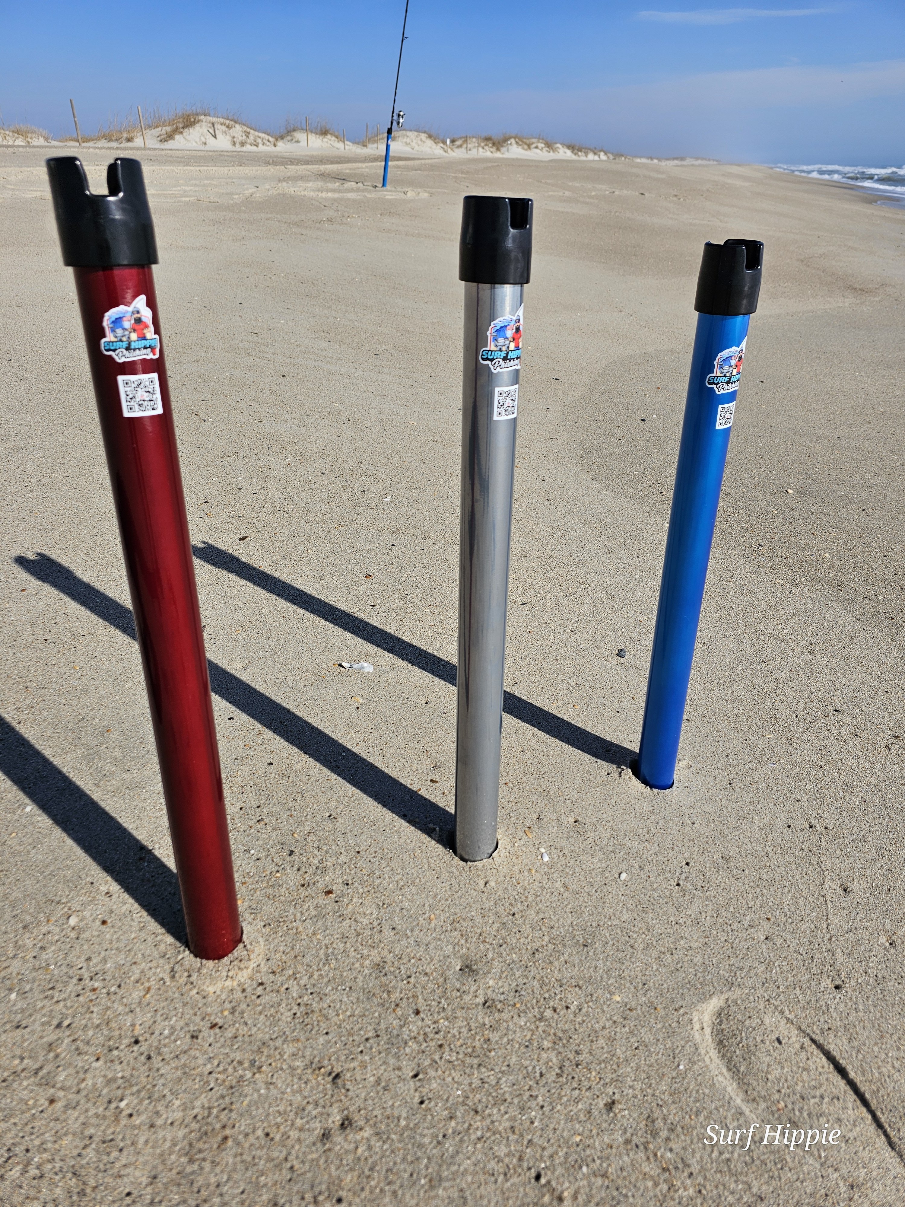 fishing pole holders sand spike rod 36″ Aluminum Rodholder Sandspikes(Powder Coated) – Surf Hippie Phishing LLC
